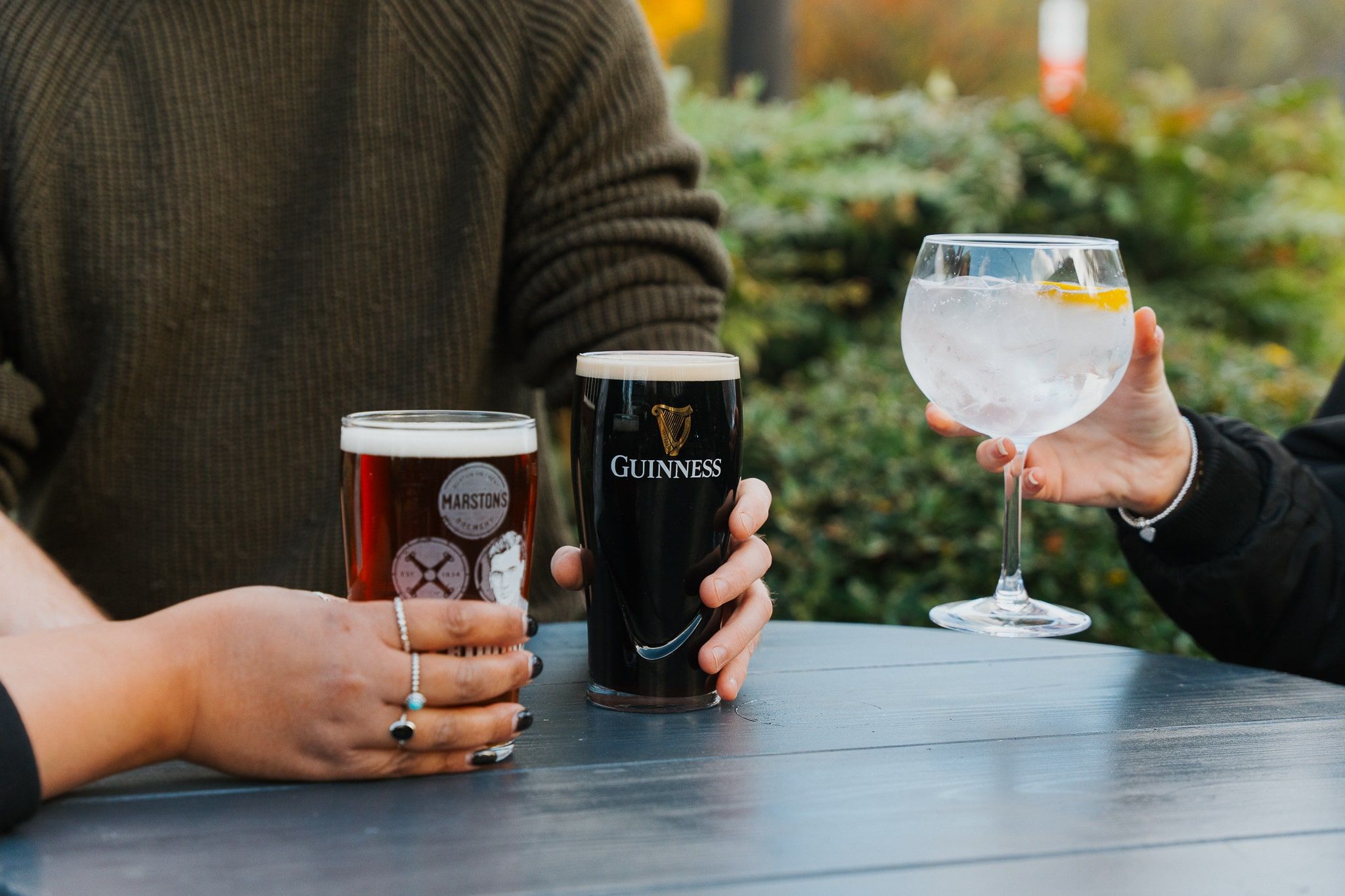 Pub beer garden at The Barn Owl Drink in the great outdoors with us